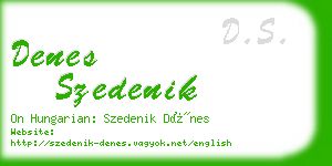 denes szedenik business card